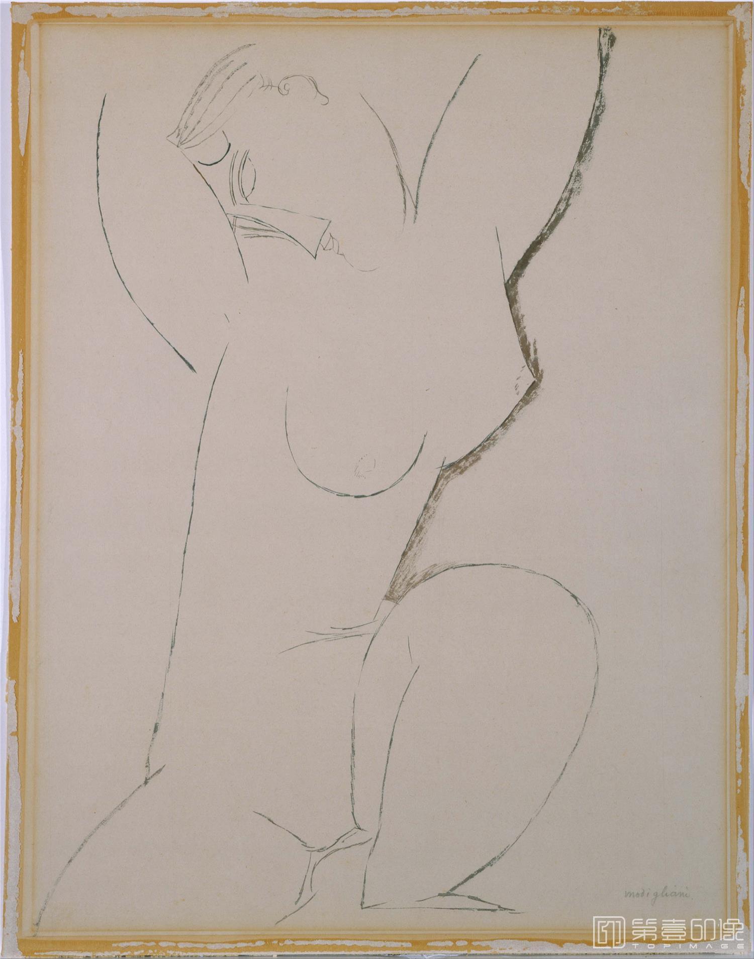 速写-美国菲利普美术馆-Amedeo Modigliani–Caryatid-024